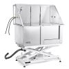 VEVOR 50" Pet Dog Bathing Station Electric Height Adjustment, Professional Stainless Steel Dog Grooming Tub w/ Soap Box, Faucet,Rich Accessory,Bathtub