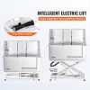 VEVOR 50" Pet Dog Bathing Station Electric Height Adjustment, Professional Stainless Steel Dog Grooming Tub w/ Soap Box, Faucet,Rich Accessory,Bathtub