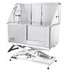 VEVOR 50" Pet Dog Bathing Station Electric Height Adjustment, Professional Stainless Steel Dog Grooming Tub w/ Soap Box, Faucet,Rich Accessory,Bathtub